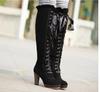 Cizme Dama Pantofi Rock Femeie Sexy Cizme Peste Genunchi Tocuri Înalte Sexy cu Șireturi Saboți cu Platformă Vârf Rotund Designer de Lux Dama Femei