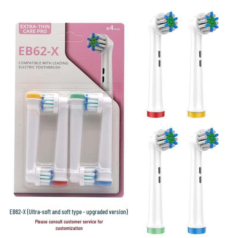 EB62-X Têtes de Rechange Compatibles Oral-B D12/D16, Paquet de 4