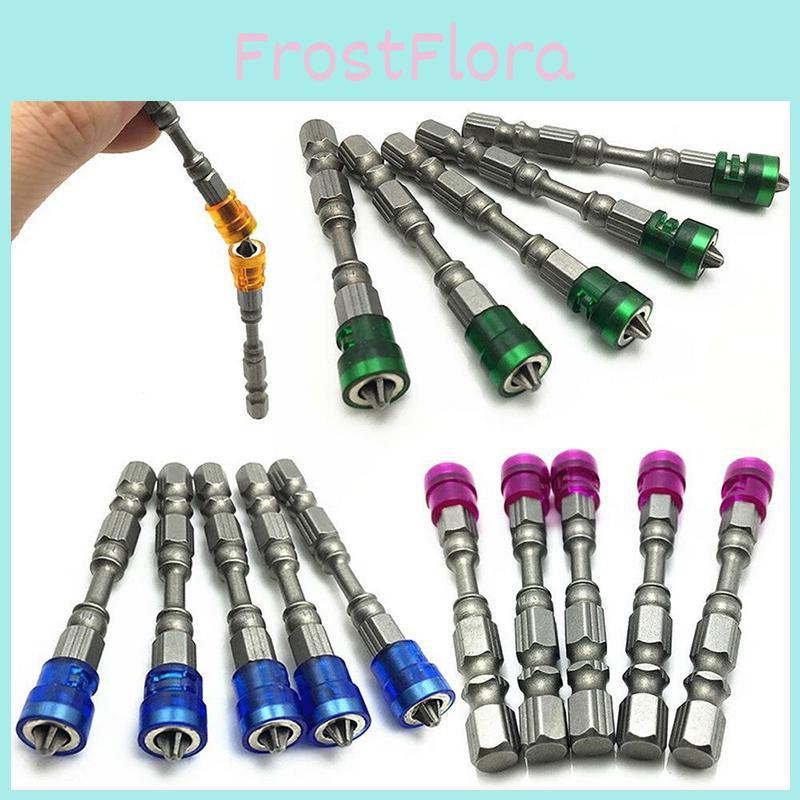 Premium Quality 5pcs 65mm 1/4" Hex Shank Ph2 Single Head Anti Slip Magnetic Screwdriver Bits Set