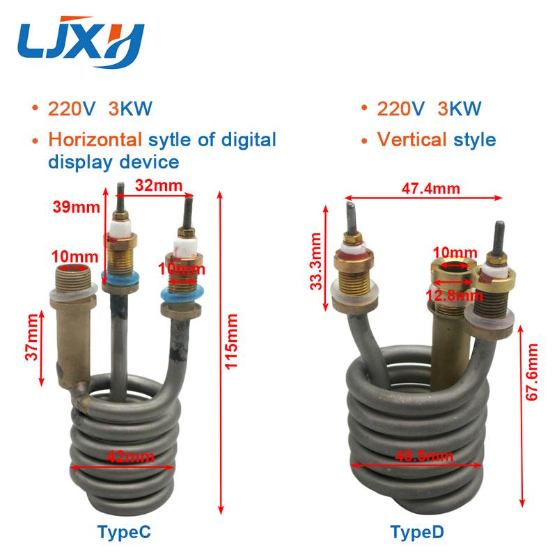 Electric Faucet Heating Element 220V 2000W/3000W Instant Hot Water Heater Parts of Stainless Steel Heating Pipe Tubular Element