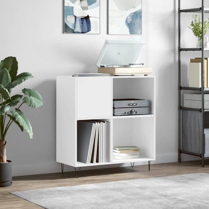 VidaXL Record Cabinet White 84.5x38x89 Cm Engineered Wood 831772