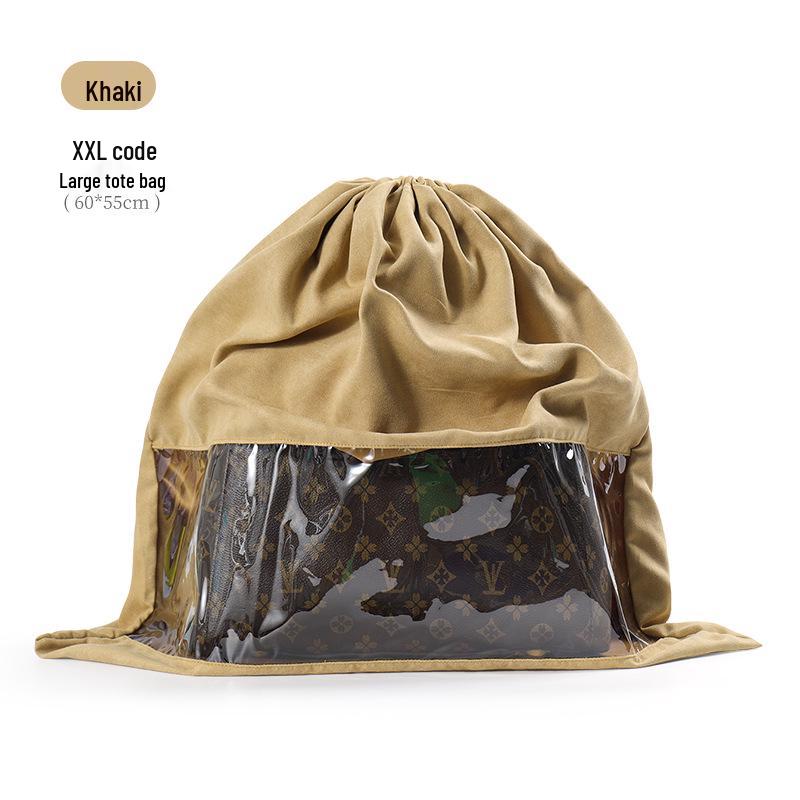 Luxury Transparent Moistureproof Drawstring Storage Bag with Breathable Dustproof Flocking