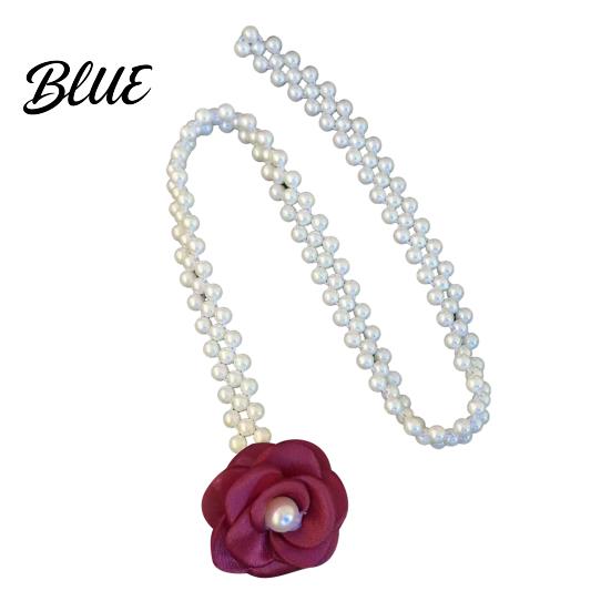 Faux Pearl Body Chain Waist Imitation Pearls 3D Flower Decor