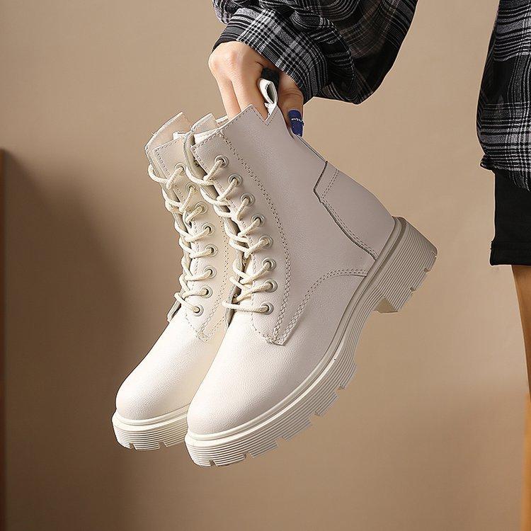 Martin boots women's British style 2025 new autumn and winter shoes platform boots short boots snow cotton shoes explosion velvet