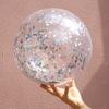 PVC Inflatable Transparent Beach Ball with Blue Sequins for Water Play and Photo Props
