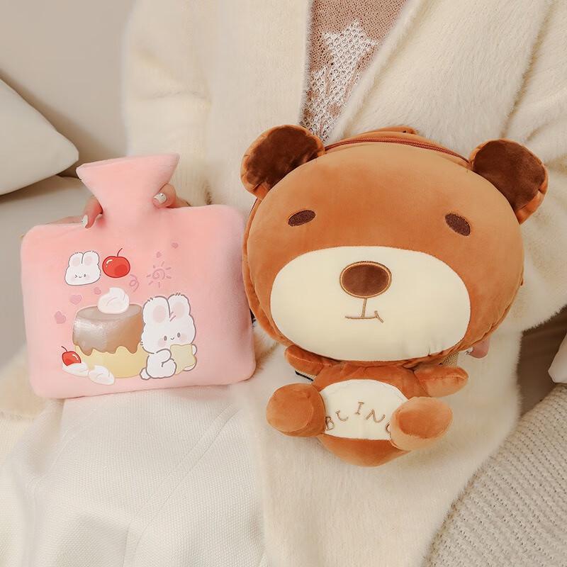 Cute Cartoon Bear Backpack Hot Water Bottle