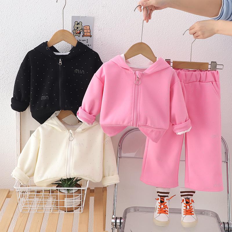 Girls Spring Autumn Fashion Letter Heart Hoodie Two Piece Set Baby Stylish Long Sleeve Outfit Casual Clothes 80cm мерцание