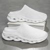 Fashion Summer Men Half Slippers Lightweight Casual Shoes Outdoor Male Flat Slippers Anti-slip Mesh Slip on Loafers Zapatillas Hombre