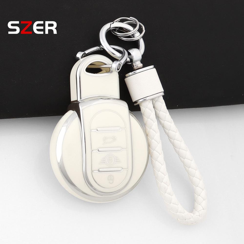 For Bmw Mini Cooper S One Jcw F54 F55 F56 F57 F60 Clubman Countryman Auto New Tpu Key Fob Case Cover Protection Fob Keychain