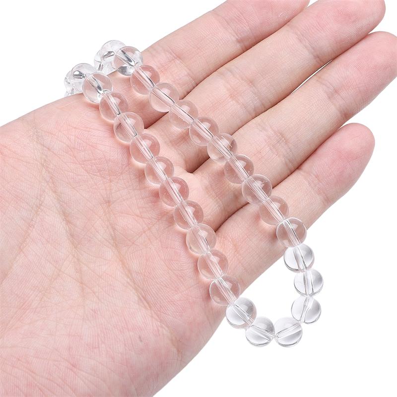 38cm/Str Glass Round Bead Chain for Necklace Bracelet DIY Jewelry Making 4-10mm