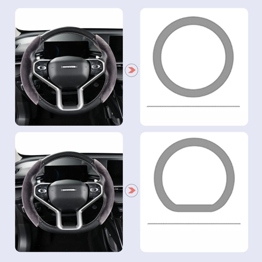 2Pcs Universal Auto Steering Cover Plush Steering Wheel Sleeve Car Steering Wheel Cover  General