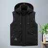 Mens Puffer Vest Winter Warmth Plus Size Stand Collar Zip Up Sleeveless Jacket Students