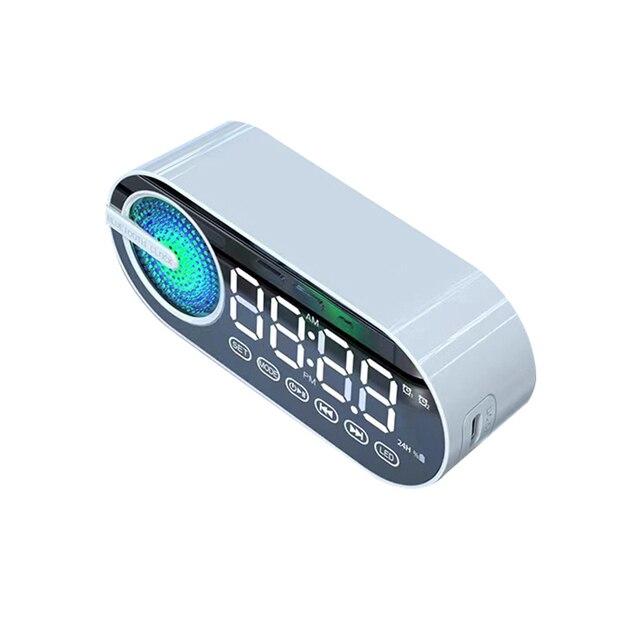USB Charging Radio Alarm Clock RGB Portable Bluetooth Speaker FM Large Display Mute Mirror Digital Bedroom Room Office Decktops