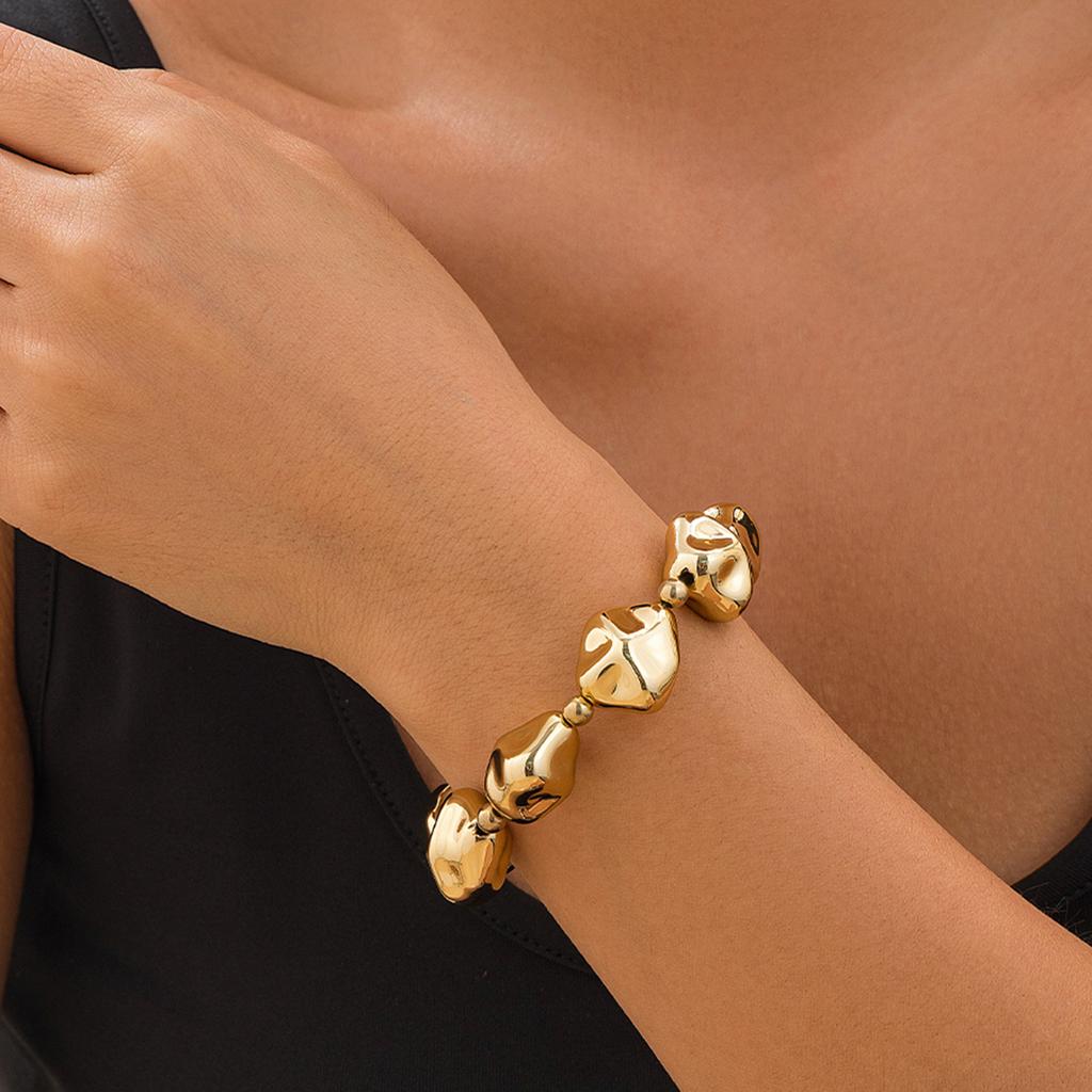 Salircon Minimalism Geometric CCB Beads Chain Choker Necklace Bracelets for Women Men 2026 Trend Punk Party Jewelry Set