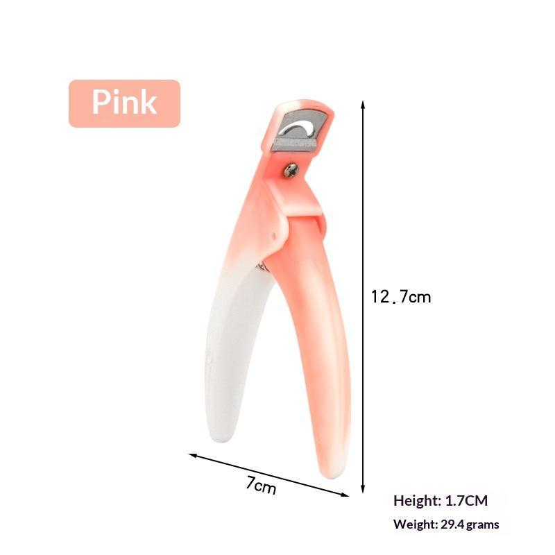 Stainless Steel U Shaped Acrylic False Nail Clippers Sharp Edge Non-slip Grip for Professional Nail Art Manicure Salon