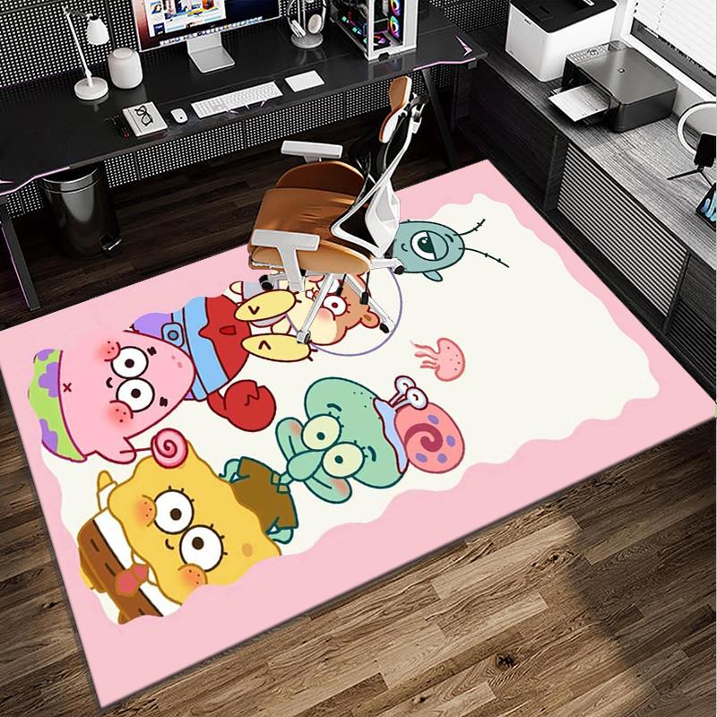 Sponge Expressions Pattern Office Rug Chair Mat, Game Carpet, Suitable for Front Door, Bedroom, Living Room, Desk, Holiday Gift