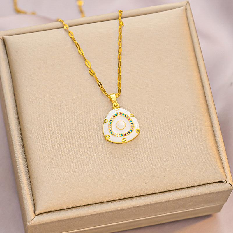 Pendant Women's Necklace Sweater Round Triangle Jewelry Clavicle Chain