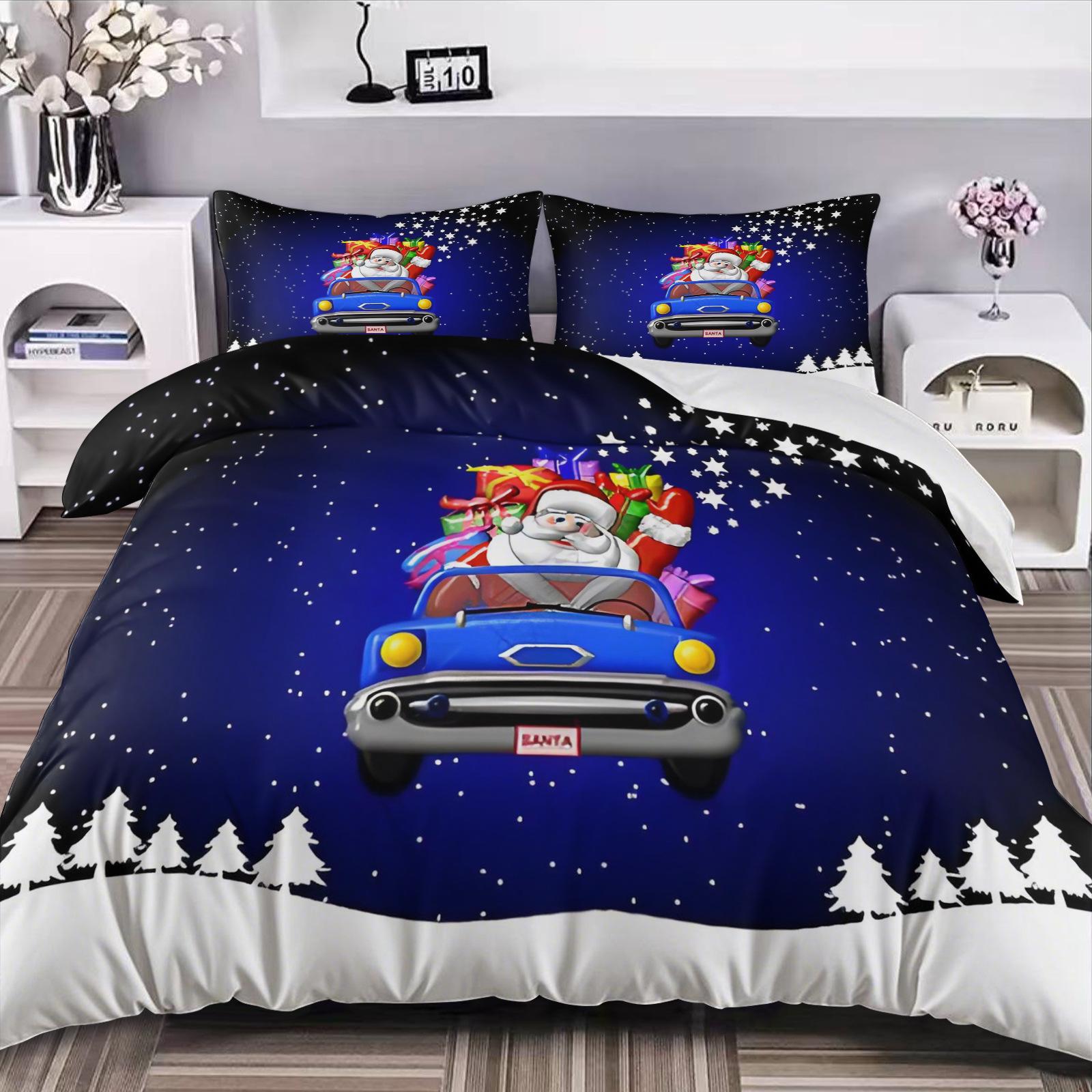 

Christmas Three-Piece Quilt Cover 3D Digital Printing Bridge 135 * 200