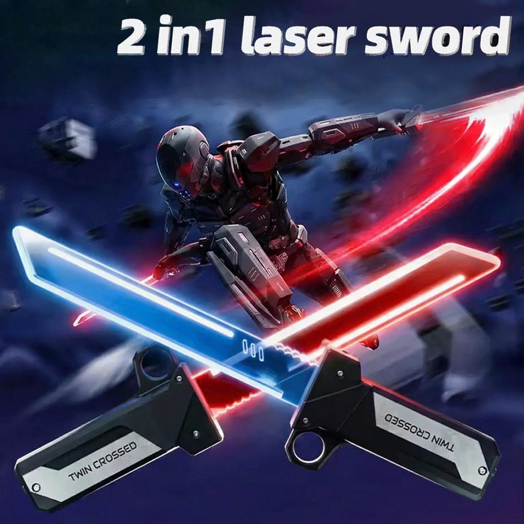 Outdoor Toy Rotate Laser Sword Multi-Color Flash LED Light Shine Cosplay Sword Toy Party Family Interactive Toy For Kids Adult