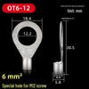 OT Series Pure Copper Crimp Lugs: Cold-Pressed Terminals, Brass Silver-Plated Bolt, Round Wiring Ears Connectors
