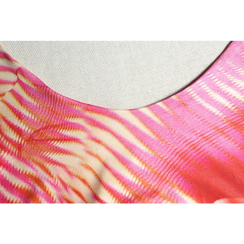 Abito Sexy Halter da Donna Stampa Avvolgente Petto Manica Manica Cinturino con Gli Stati Uniti Spacco Posteriore Vita Media Abito Irregolare