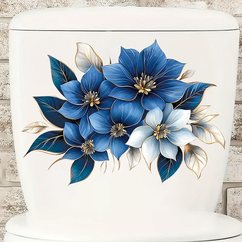 Samoprzylepne Naklejki Kolorowy Kreskówkowy Motyl Kwiat PVC Wodoodporna Naklejka na Toaletę do Dekoracji Domu Łazienki