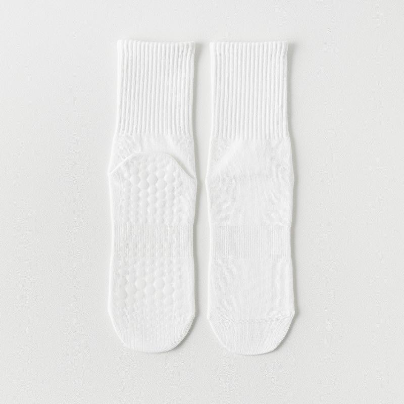 

Women s Mid-Calf Non-Slip Yoga & Pilates Cotton Socks - Autumn/Winter Fitness & Dance Wear One Size білий