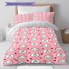 Pink Cartoon Art Pattern Bedding,Quilt Set Quilt Cover Pillowcase Home Birthday Gift (1 * Duvet Cover + 2 * Pillowcase, Without Core)