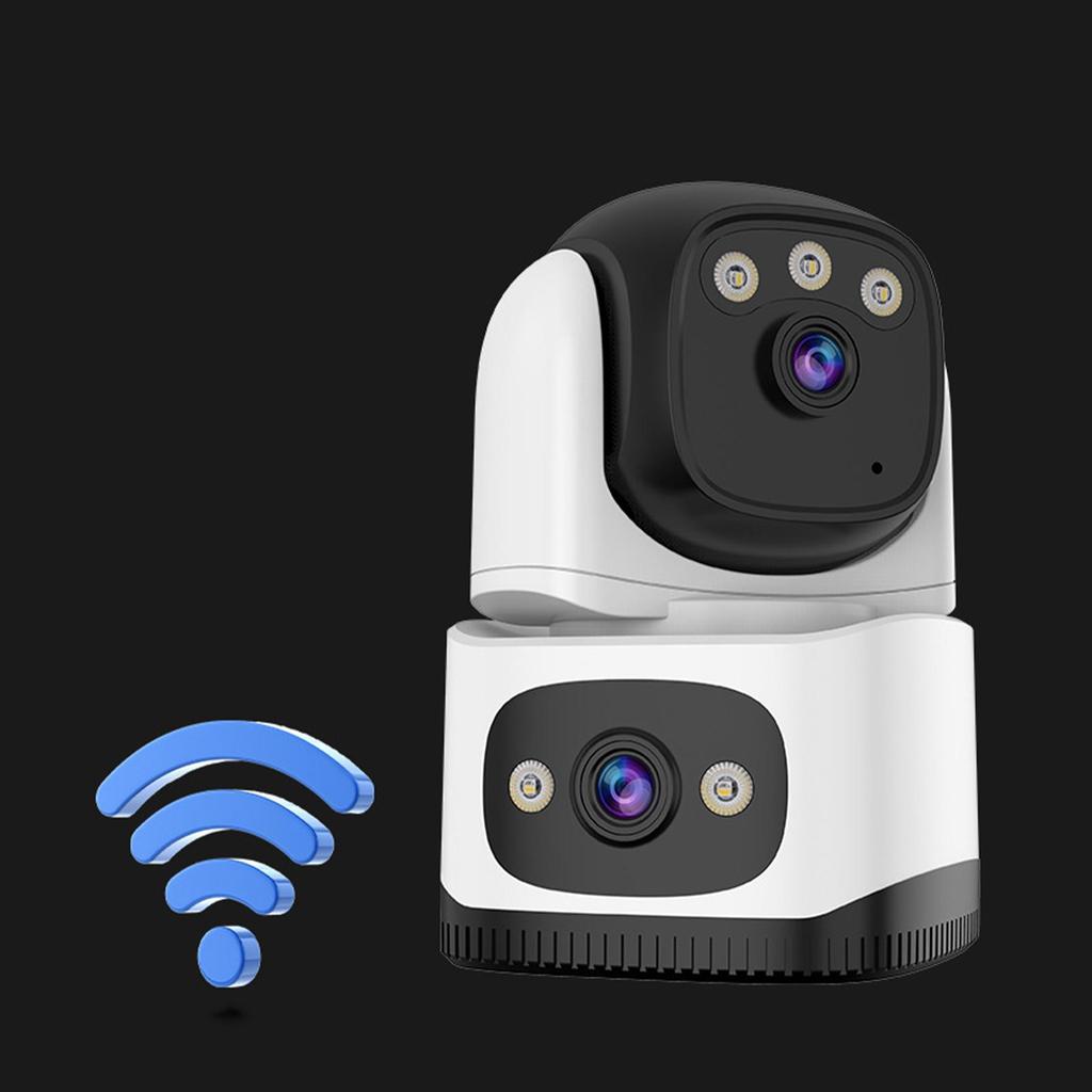Binocular surveillance camera home HD network dual lens camera