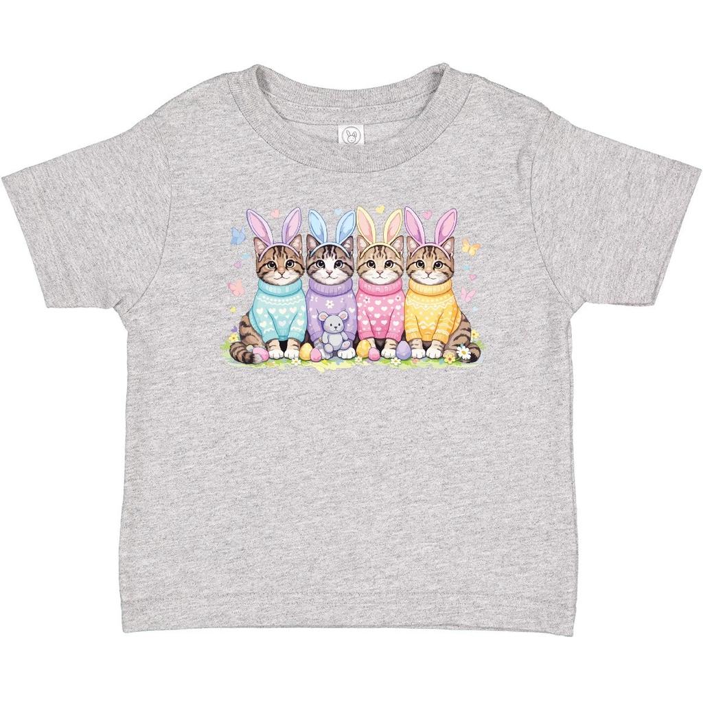 Inktastic Easter Cats In Sweaters With Bunny Ears Baby kids boys T-Shirt Cute Animals Tees