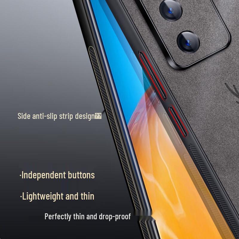 Shangsu Luxury Nubuck Leather Full Lens Protection Phone Case for Huawei P40 Series