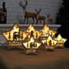 Glowing Wooden Star Ornament for Christmas Window Display