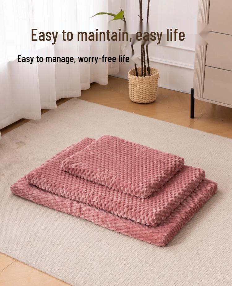 Plush Winter Pet Bed: Thickened Sponge Cushion, Removable & Washable for Cats and Dogs