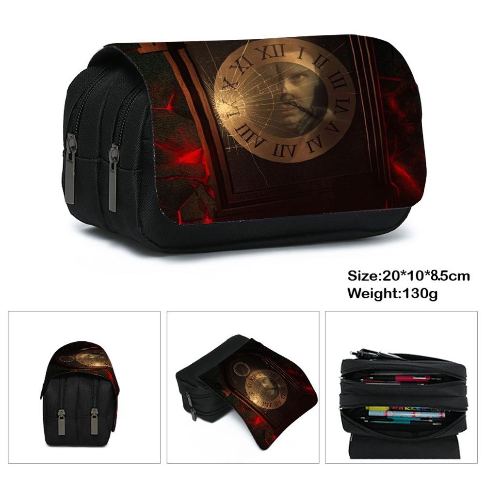Stranger Things 5 Pencil Case, Large Capacity Multi-Layer Storage, Wear-Resistant Oxford Cloth Student Stationery Bag