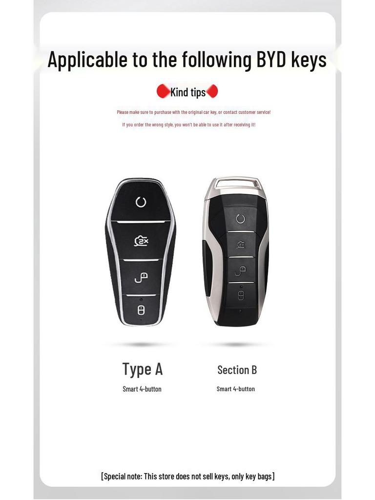 Premium Car Key Bag with Buckle for BYD Han, Qin Plus, Song Pro, Tang, Dolphin, and E9