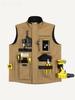 Multi-Pocket Electrician Work Vest Outdoor Fishing Gear Functional Multi-Functional Tool Vest Standard Polyester Casual Vest