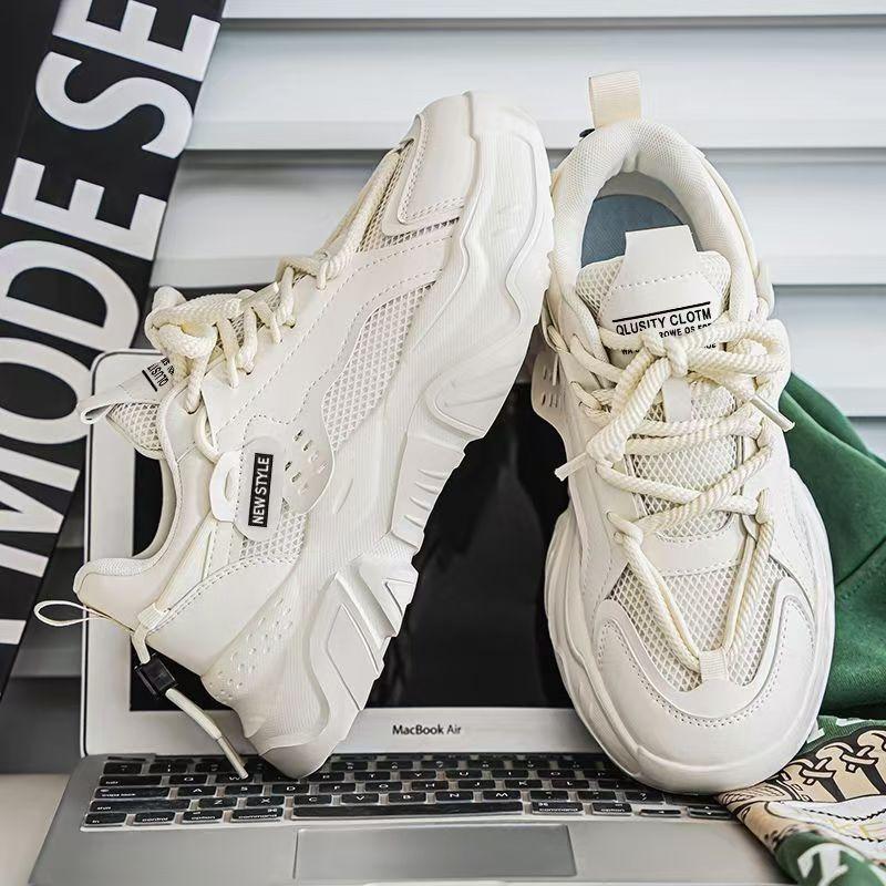 Men's Shoes New Spring and Summer Trend Men's Platform Sports Mesh Breathable Casual Dad Trendy Shoes Men