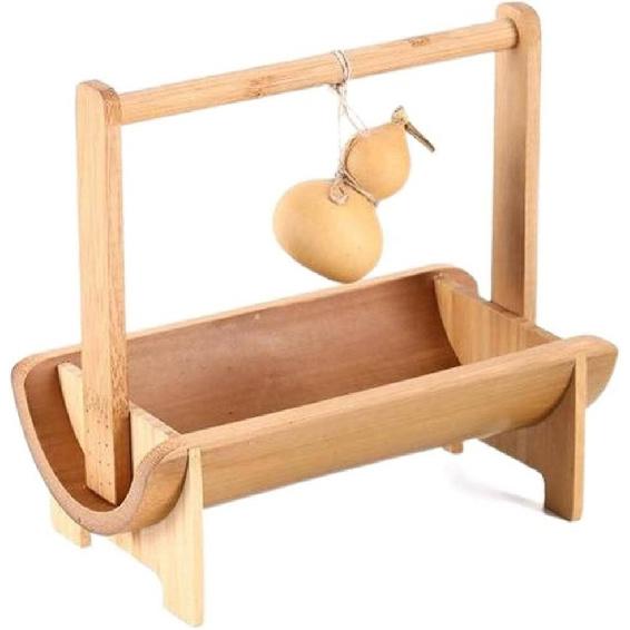 FARZI Portable Bamboo Cabas Gift Box Bamboo Portable Snack Basket Desktop Tea Box Dried Fruit Tray Storage Fruit Snack Basket