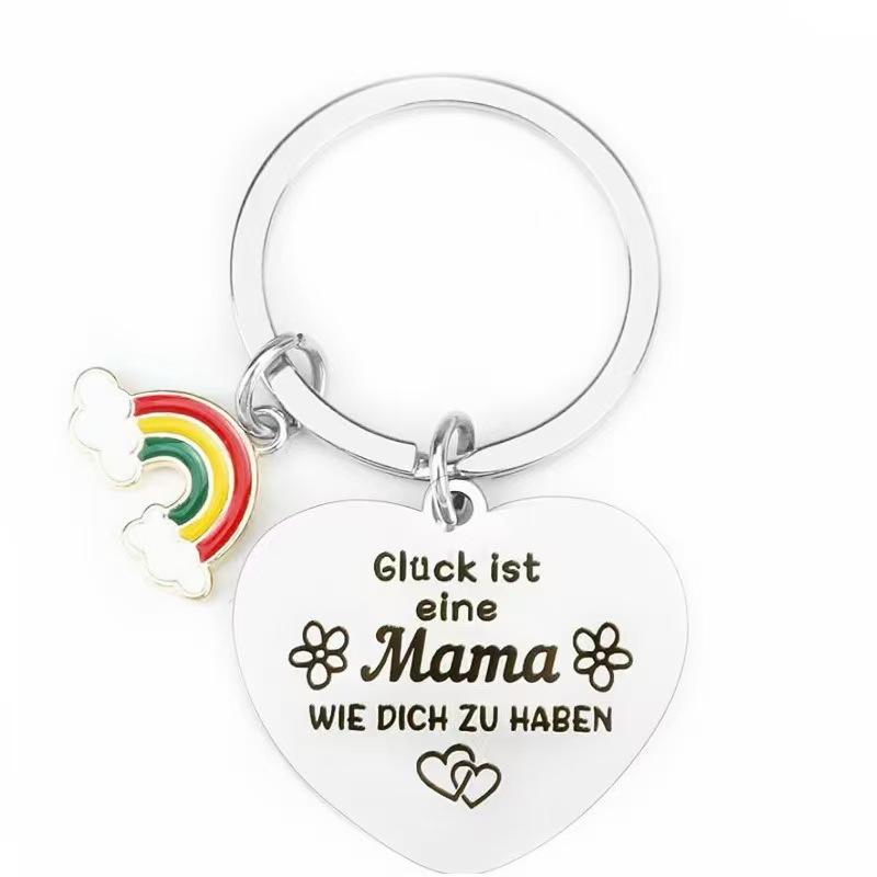 Mothers Day Gift Stainless Steel Keychain Birthday Gift for Mom Christmas Thank You Gift Stainless Steel Keychain for Backpack Bag Pendant