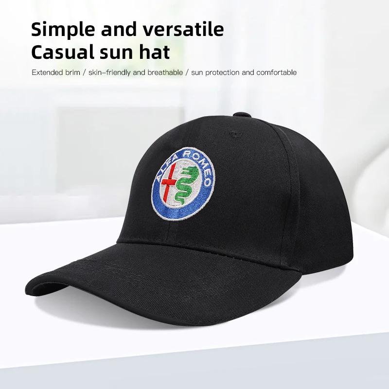 Car Stickers For Alfa Romeo Car Duck Tongue Cap Embroidery Logo Racing Baseball 3D Hat Adjustable Casual Trucket Hip Hop Hat For