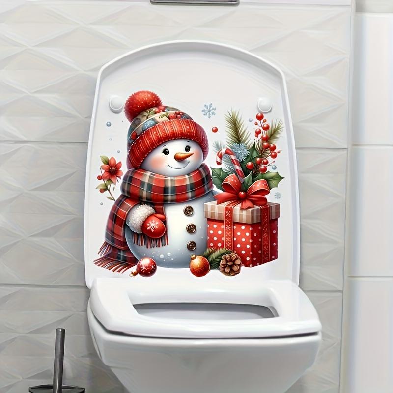 1pc Realistic -like Winter Snowman Sticker - Matte PVC Self-Lit-like (No /) Irregular Shape for Toilet/Wall/Window - Christmas