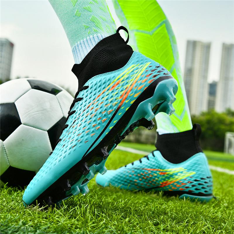 2024 Men's Soccer Shoes Large Size Ultralight Football Boots Boys Sneakers Non-Slip AG/TF Soccer Cleats Ankle Boots Unisex