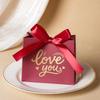 10Pcs Chocolates Gift Packaging Box Suitable For Wedding Candies And Valentine'S Day Love Wings Gold Foil Gift Box With Ribbon