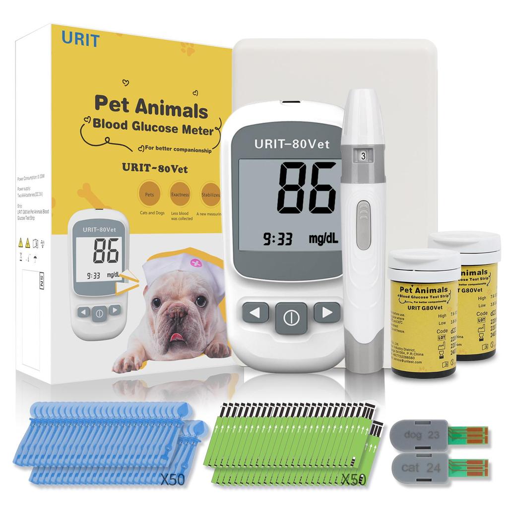 Precise Protection, Worry-free Pet Care - Pet Blood Glucose Meter with 50 Test Strips