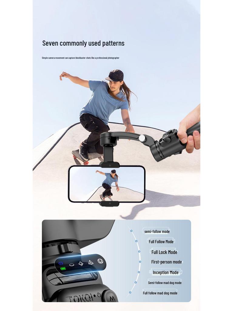 Smart Gimbal M02: Three-Axis Stabilizer with Face Tracking & Anti-Shake for Photography & Live Streaming