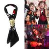 Children Halloween Shirt Necktie Girls Halloween Uniform Ties with Golden Skull Removable Ties Costume Accessories
