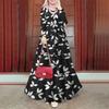 Elegant Floral Plus Size Muslim Women's Loose Dress Robe