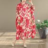 DIMANAF New 2026 Women Plus Size Spring Summer Beach Button shirt Dress Lady Loose Oversize Maxi long Floral Print Cotton