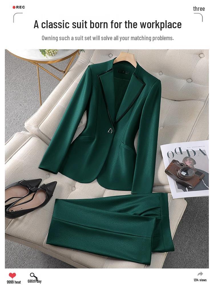High-End Women's Slim Fit Blazer Suit Set for Spring & Autumn