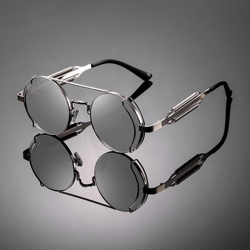 Unisex Steampunk Fashion Sunglasses with Trendy Colored Lenses